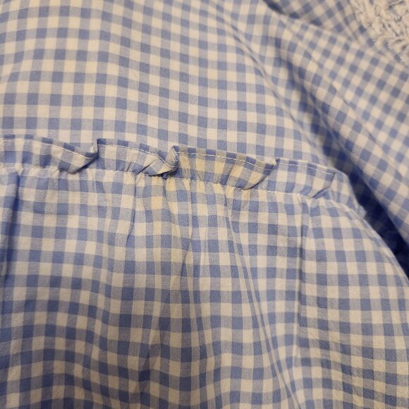 J Marie Blue Gingham Cotton Floral Embroidered Dress Size S - Picture 10 of 10